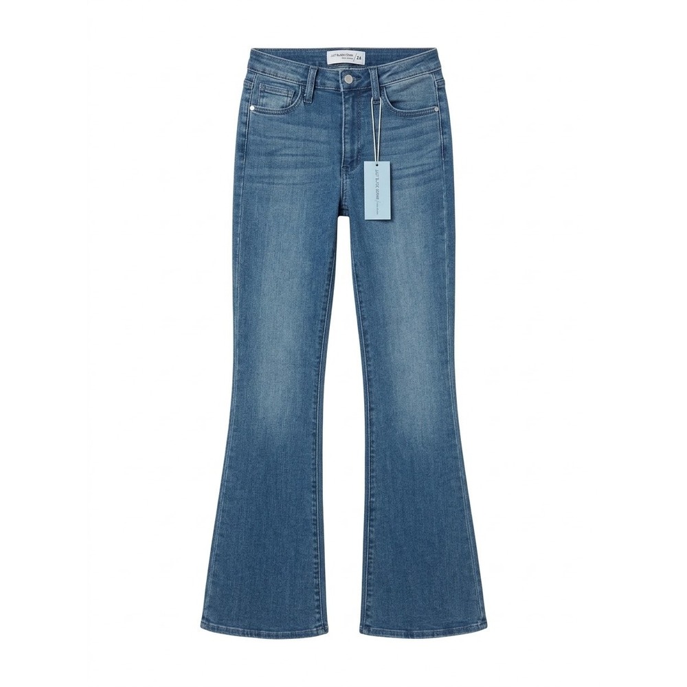 Just Black Denim Skinny Flare Jeans Women Size 24 Medium Blue BP218J High Rise